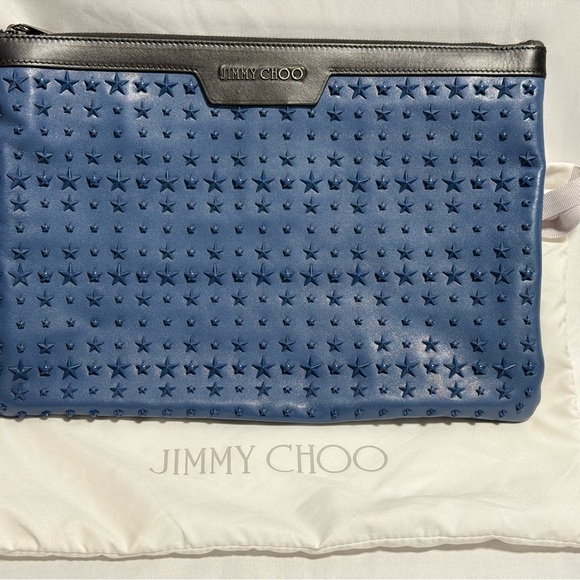 Jimmy Choo Blue Star-Studded Clutch - Picture 1 of 5